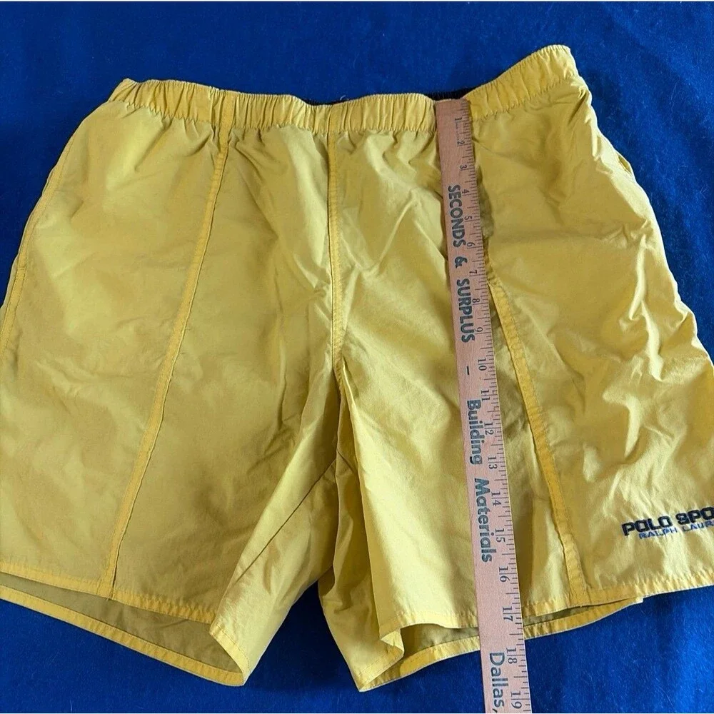 Vintage Polo Sport Ralph Lauren Yellow Swim Trunks Board Shorts Men’s Large Mesh